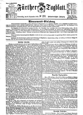 Fürther Tagblatt Donnerstag 26. September 1872