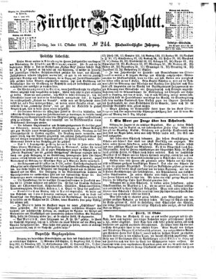 Fürther Tagblatt Freitag 11. Oktober 1872