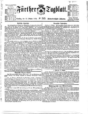 Fürther Tagblatt Samstag 12. Oktober 1872