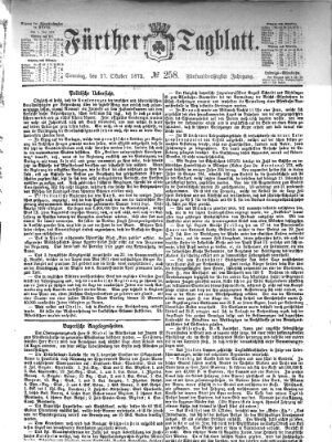 Fürther Tagblatt Sonntag 27. Oktober 1872