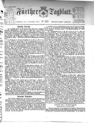 Fürther Tagblatt Samstag 2. November 1872