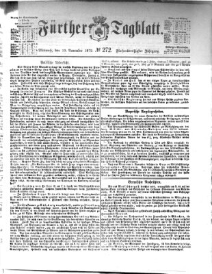 Fürther Tagblatt Mittwoch 13. November 1872