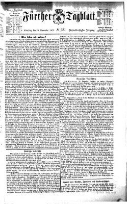 Fürther Tagblatt Samstag 23. November 1872