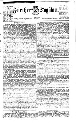 Fürther Tagblatt Dienstag 31. Dezember 1872