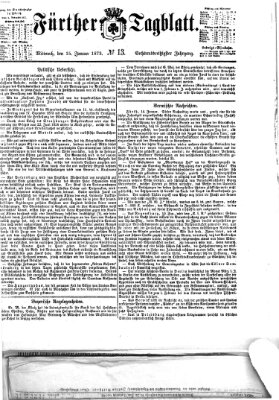 Fürther Tagblatt Mittwoch 15. Januar 1873