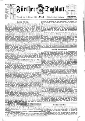 Fürther Tagblatt Mittwoch 19. Februar 1873