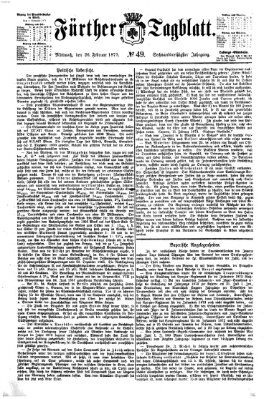 Fürther Tagblatt Mittwoch 26. Februar 1873