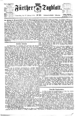 Fürther Tagblatt Donnerstag 27. Februar 1873