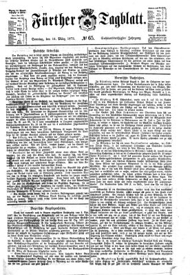Fürther Tagblatt Sonntag 16. März 1873
