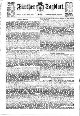 Fürther Tagblatt Freitag 21. März 1873