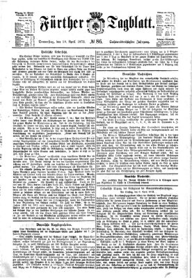 Fürther Tagblatt Donnerstag 10. April 1873