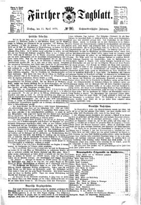 Fürther Tagblatt Dienstag 15. April 1873