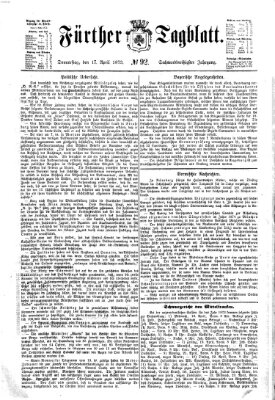 Fürther Tagblatt Donnerstag 17. April 1873