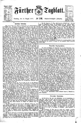 Fürther Tagblatt Samstag 16. August 1873