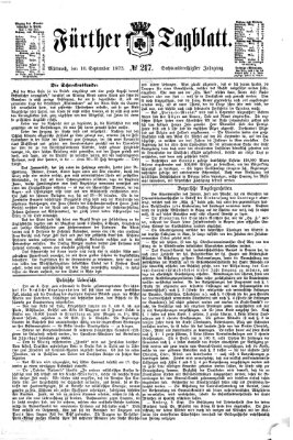 Fürther Tagblatt Mittwoch 10. September 1873