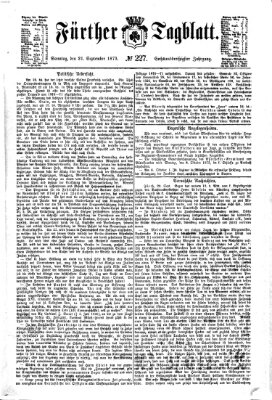 Fürther Tagblatt Sonntag 21. September 1873