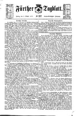 Fürther Tagblatt Freitag 3. Oktober 1873