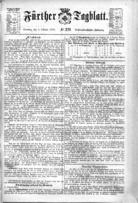 Fürther Tagblatt Sonntag 5. Oktober 1873