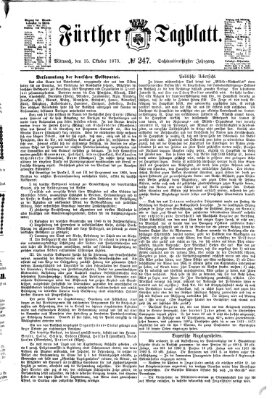 Fürther Tagblatt Mittwoch 15. Oktober 1873