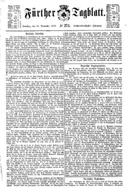 Fürther Tagblatt Samstag 15. November 1873