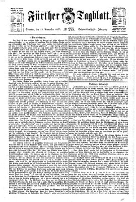 Fürther Tagblatt Sonntag 16. November 1873