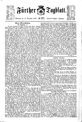 Fürther Tagblatt Mittwoch 19. November 1873