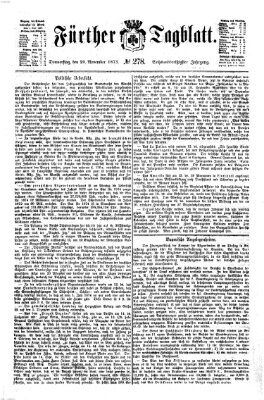 Fürther Tagblatt Donnerstag 20. November 1873
