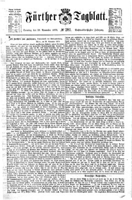 Fürther Tagblatt Sonntag 23. November 1873