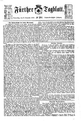 Fürther Tagblatt Donnerstag 27. November 1873