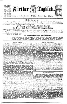 Fürther Tagblatt Sonntag 30. November 1873