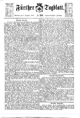 Fürther Tagblatt Mittwoch 3. Dezember 1873