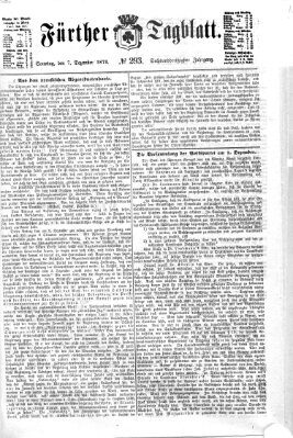 Fürther Tagblatt Sonntag 7. Dezember 1873