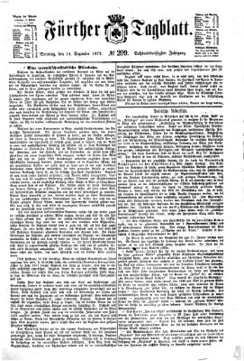 Fürther Tagblatt Sonntag 14. Dezember 1873