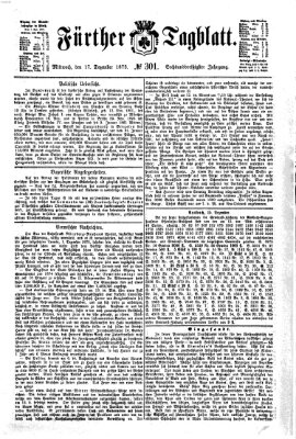 Fürther Tagblatt Mittwoch 17. Dezember 1873