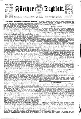 Fürther Tagblatt Mittwoch 31. Dezember 1873