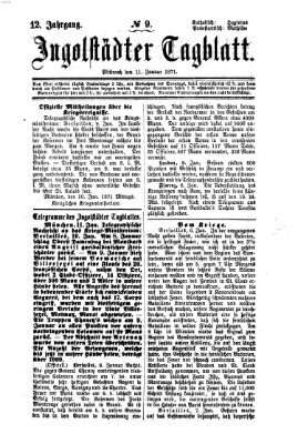 Ingolstädter Tagblatt Mittwoch 11. Januar 1871