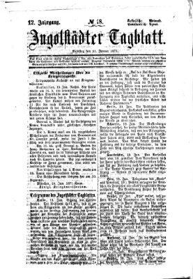 Ingolstädter Tagblatt Samstag 21. Januar 1871