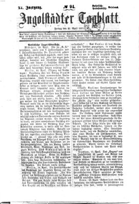 Ingolstädter Tagblatt Freitag 21. April 1871