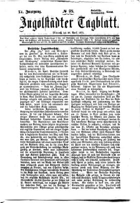 Ingolstädter Tagblatt Mittwoch 26. April 1871