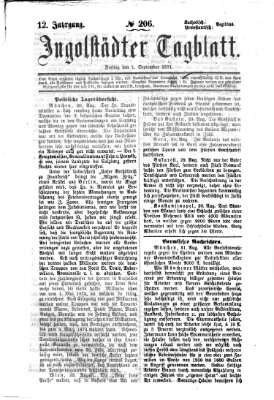 Ingolstädter Tagblatt Freitag 1. September 1871