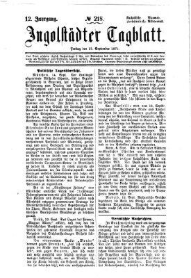 Ingolstädter Tagblatt Freitag 15. September 1871