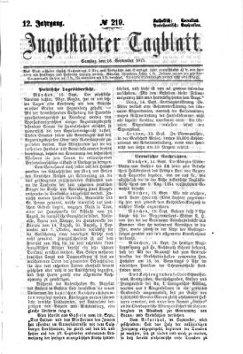 Ingolstädter Tagblatt Samstag 16. September 1871