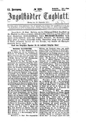 Ingolstädter Tagblatt Montag 18. September 1871