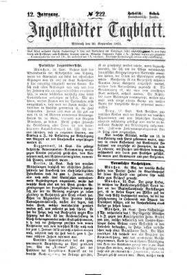 Ingolstädter Tagblatt Mittwoch 20. September 1871