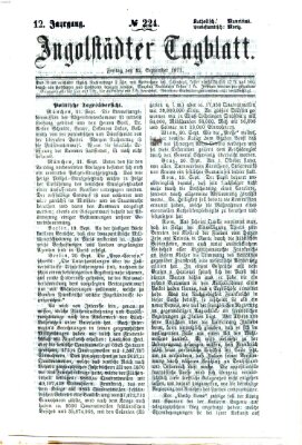 Ingolstädter Tagblatt Freitag 22. September 1871