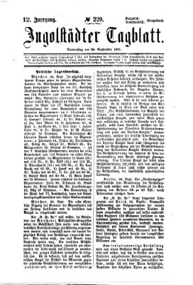 Ingolstädter Tagblatt Donnerstag 28. September 1871