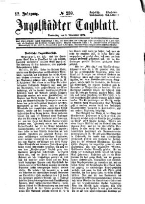 Ingolstädter Tagblatt Donnerstag 2. November 1871