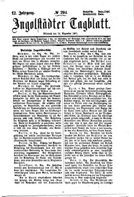 Ingolstädter Tagblatt Mittwoch 13. Dezember 1871