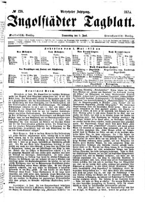 Ingolstädter Tagblatt Donnerstag 5. Juni 1873