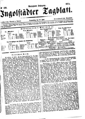 Ingolstädter Tagblatt Donnerstag 19. Juni 1873